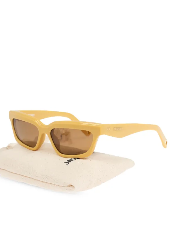 Jacquemus Rectangular Sunglasses | Yellow | FARFETCH OM display picture 2