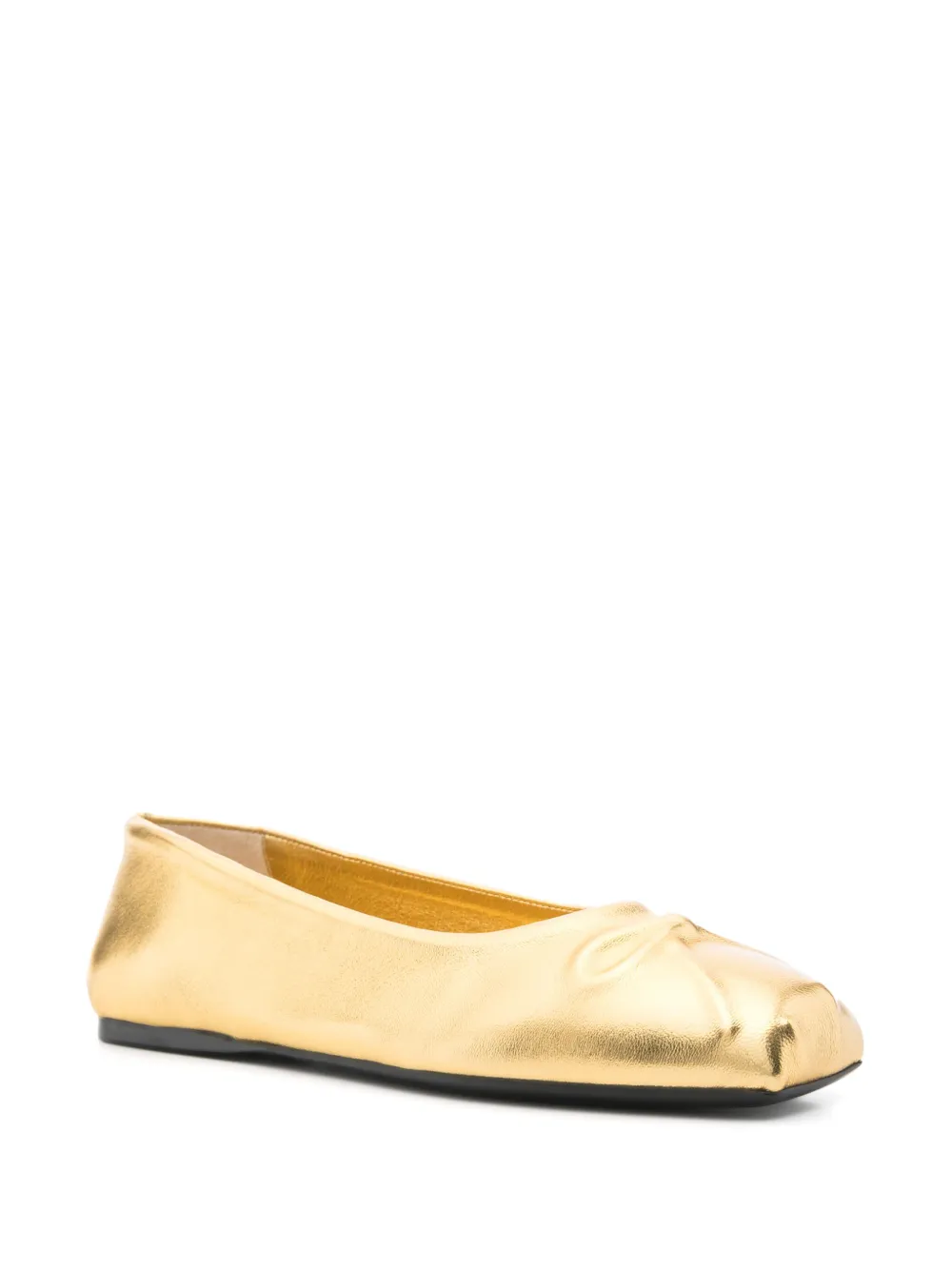 Marni bow-detail ballet flats - Goud