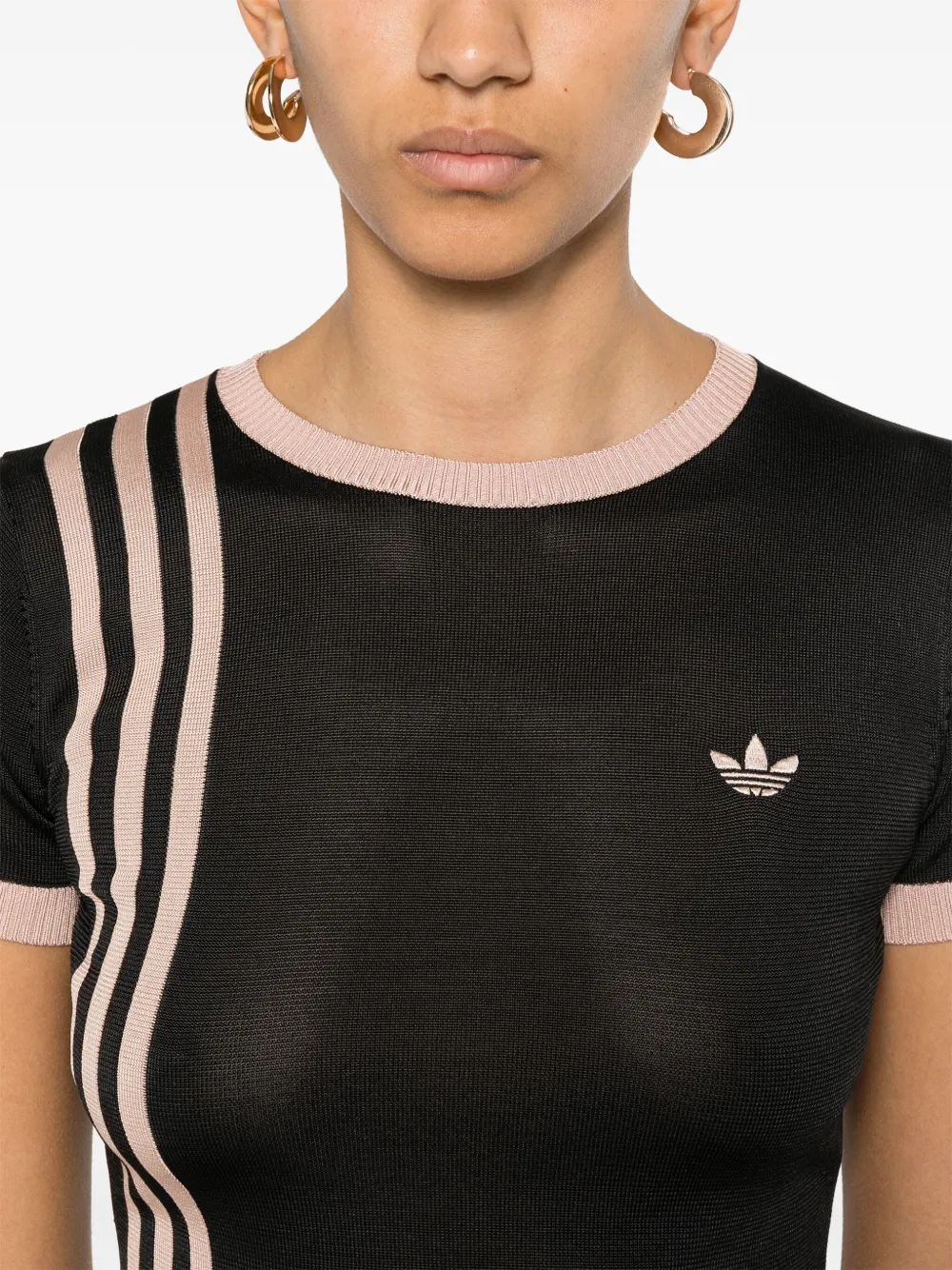 adidas 3-Stripes gebreid T-shirt Zwart