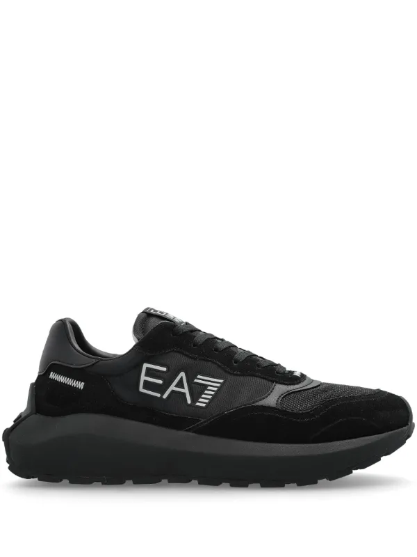 EA7 EMPORIO ARMANI スニーカー ブラック Ea7 Emporio Armani logo-print Sneakers | Black | FARFETCH