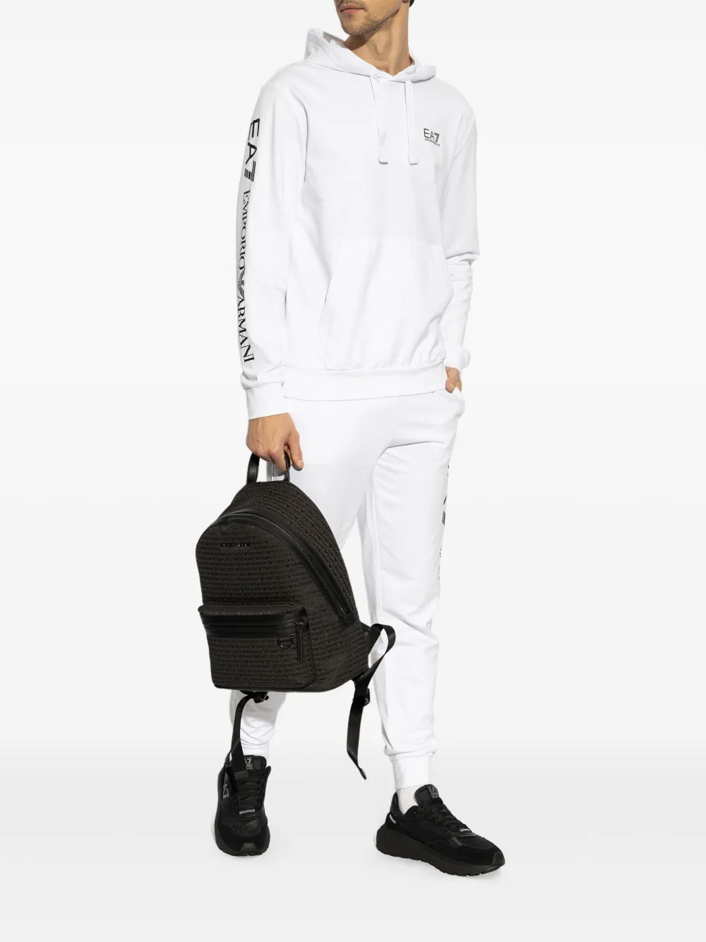 Ea7 Emporio Armani Trainingsbroek met logoprint Wit