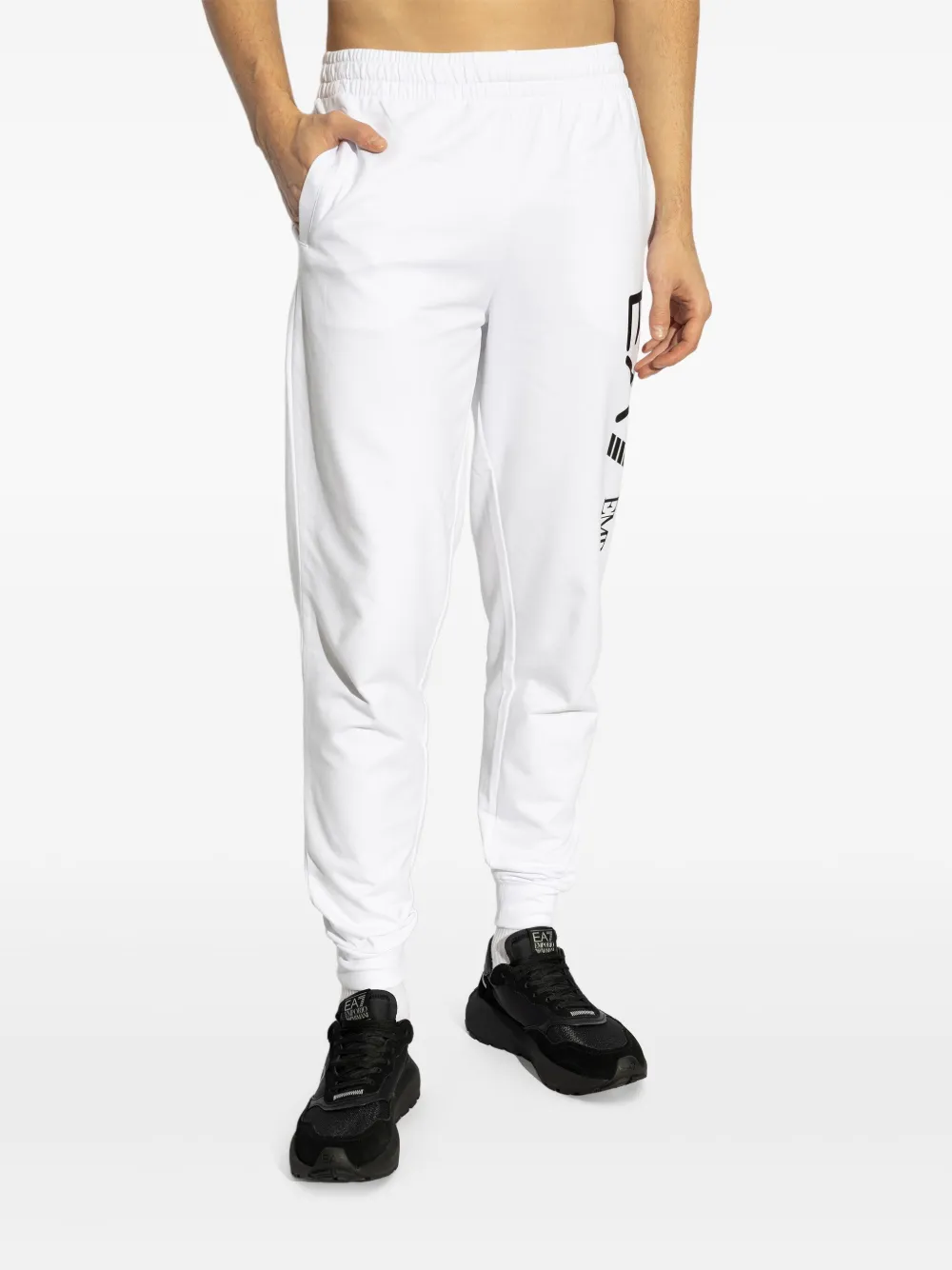 Ea7 Emporio Armani logo-print track pants - Wit