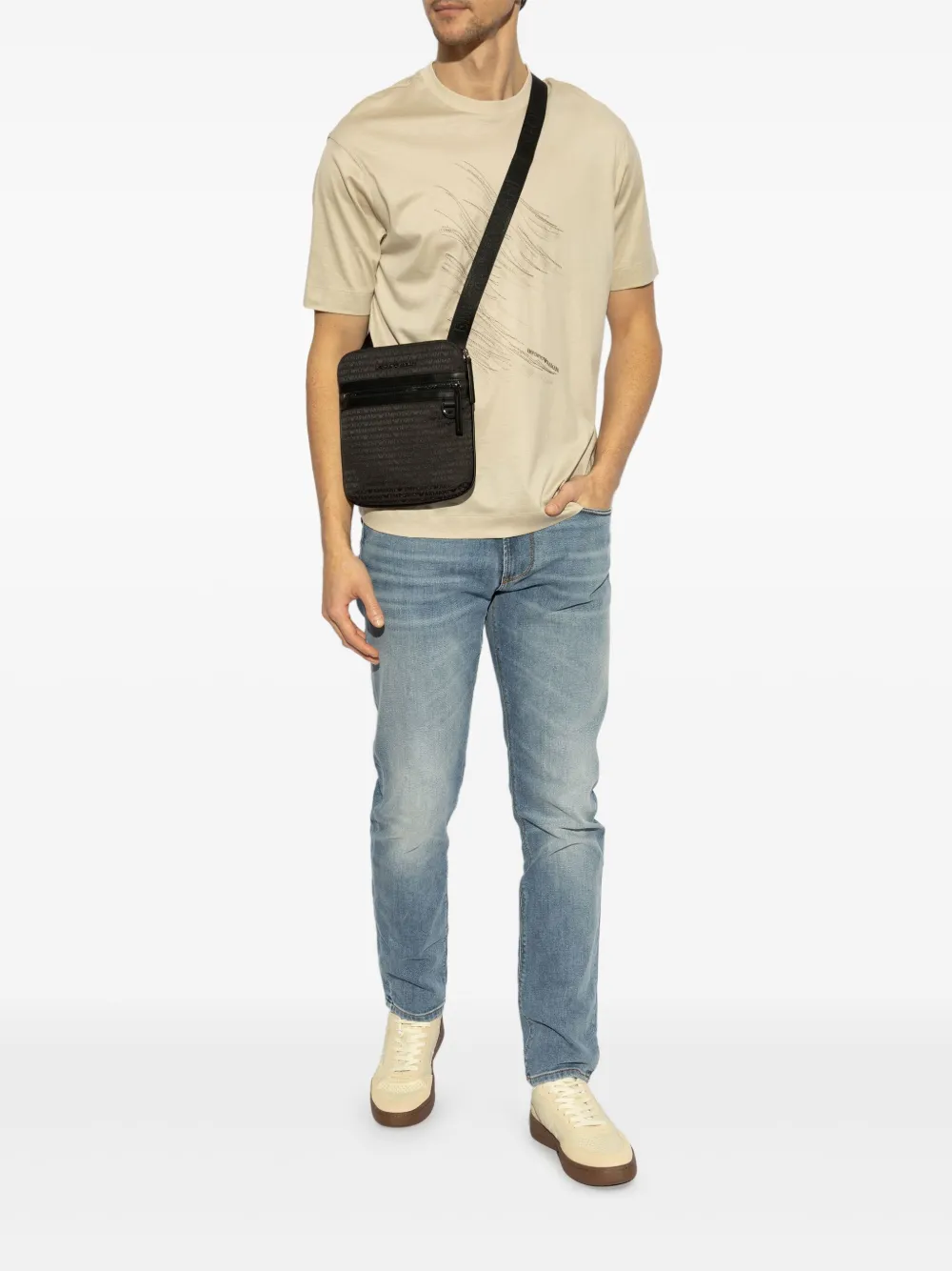 Emporio Armani embroidered t-shirt - Beige