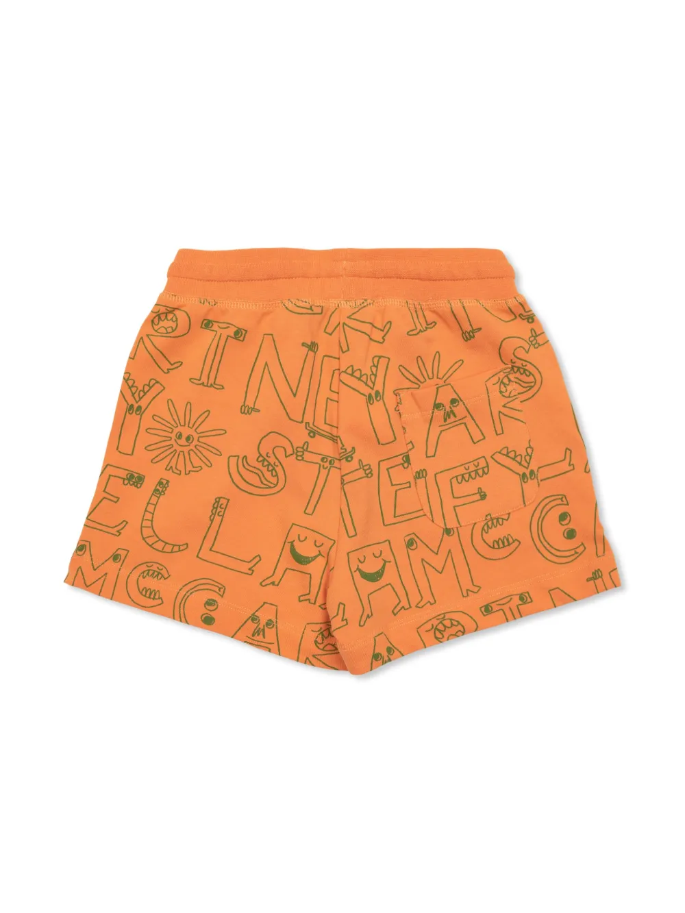 Stella McCartney Kids Brand Lettering-print shorts - Oranje