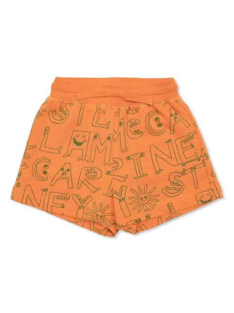 Stella McCartney Kids Brand Lettering-print shorts