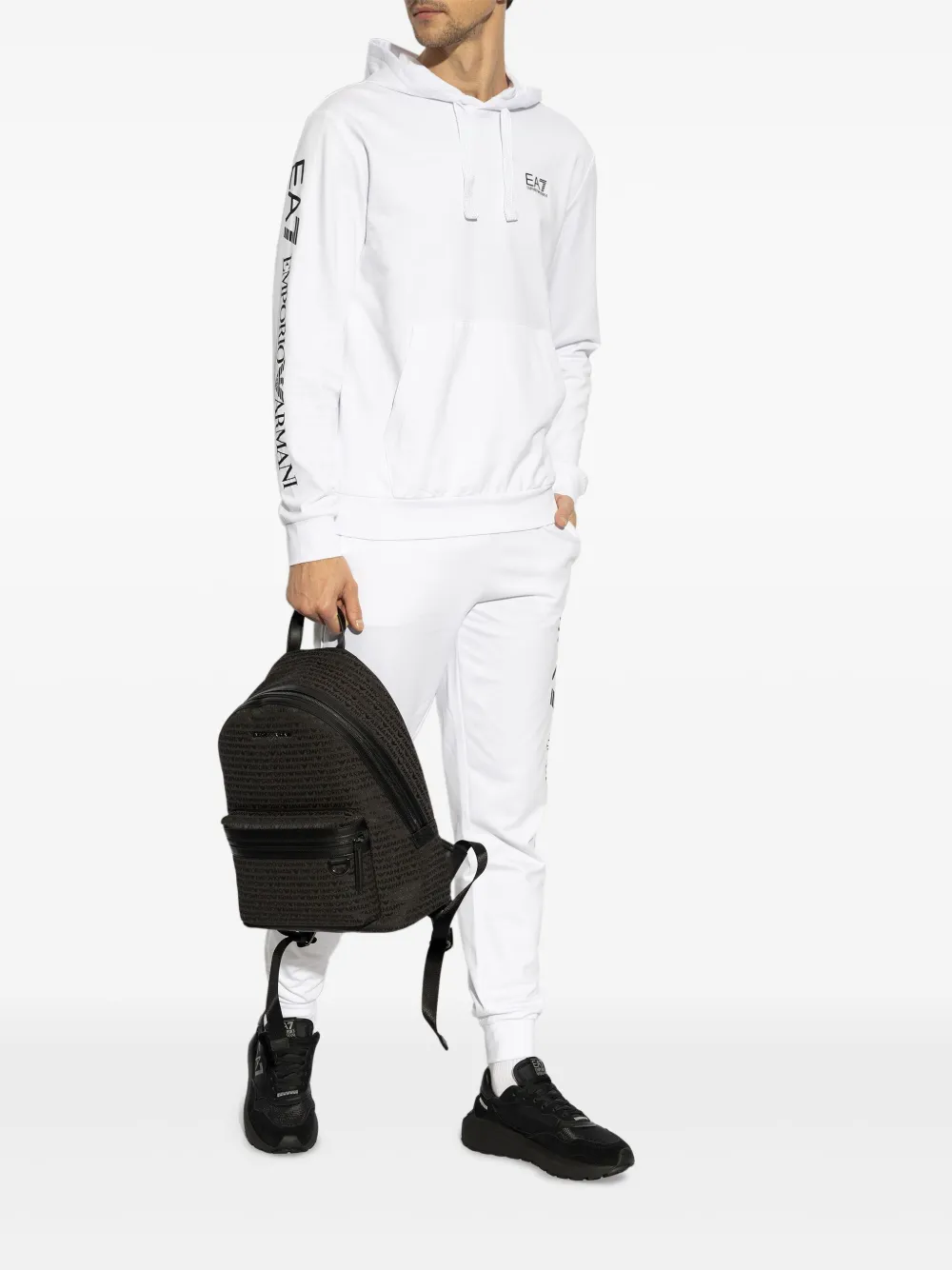 Ea7 Emporio Armani Hoodie met logoprint Wit