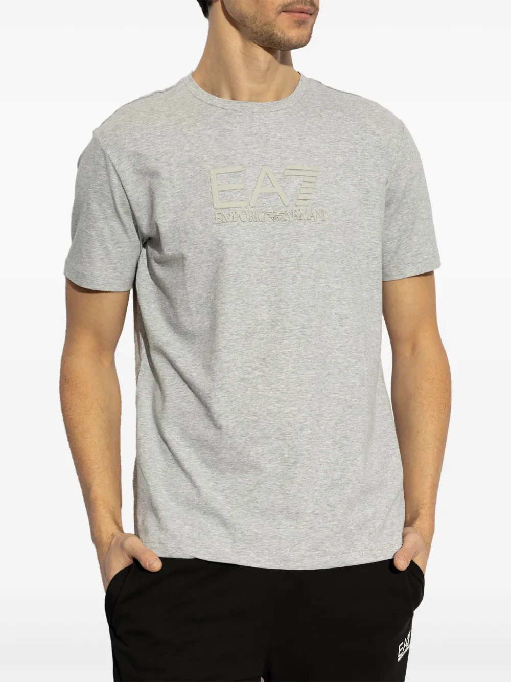 Ea7 Emporio Armani T-shirt met logo-applicatie Grijs