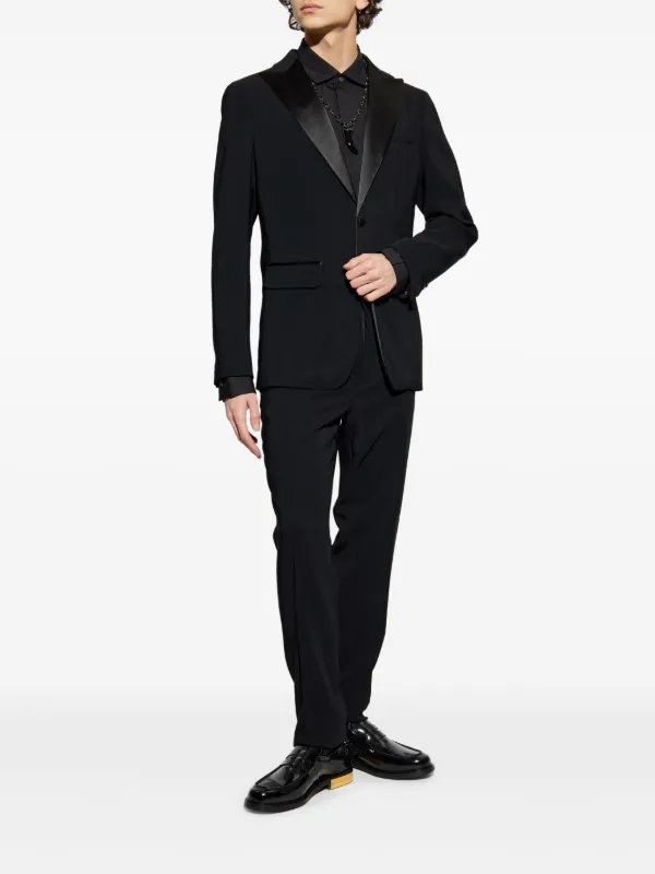 DSQUARED2 satin-detail Suit | Black | FARFETCH