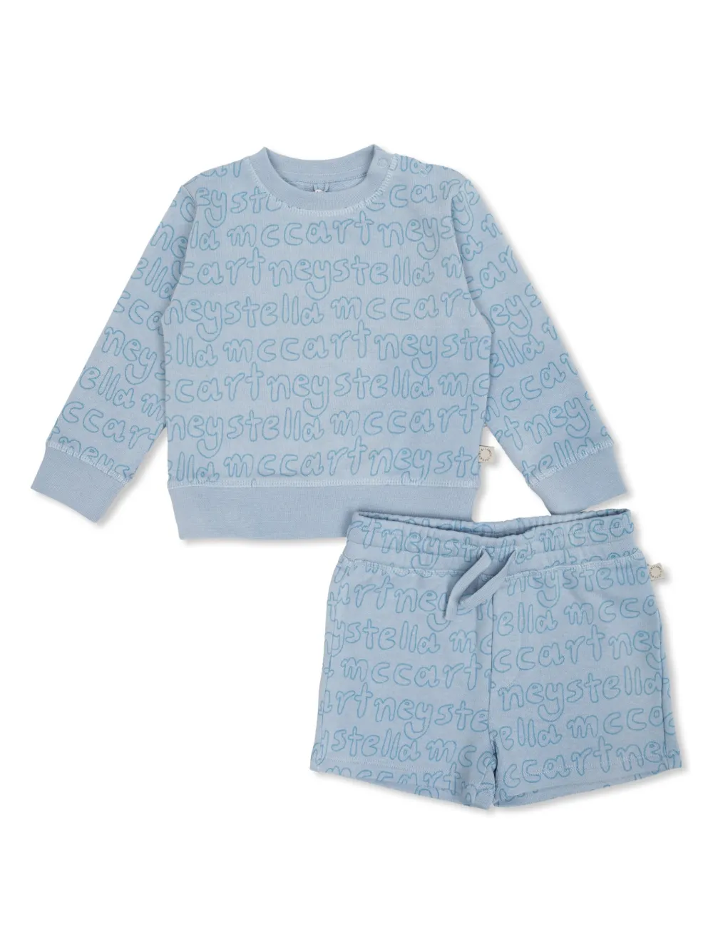 Stella McCartney Kids Shorts set met logoprint Blauw