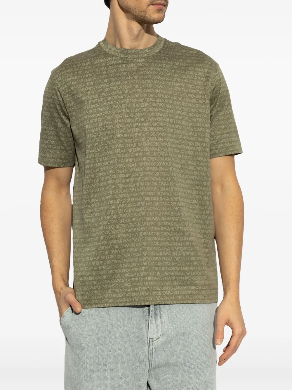 Emporio Armani Katoenen T-shirt Groen