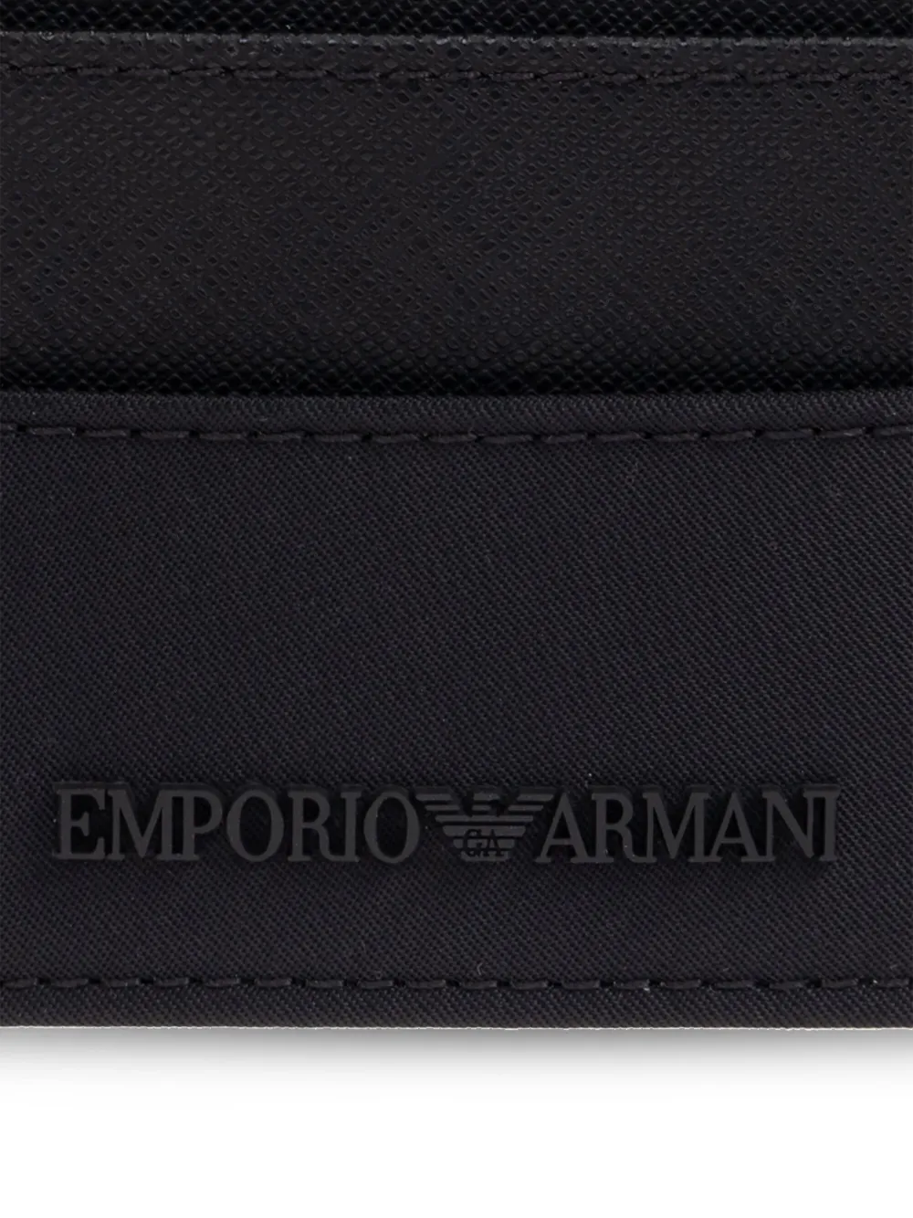 Emporio Armani Leren pasjeshouder Zwart