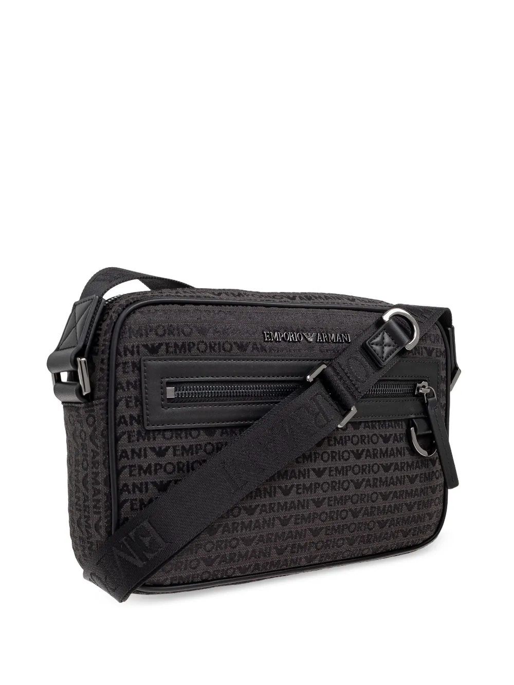 Emporio Armani Messengertas met jacquard logo Grijs
