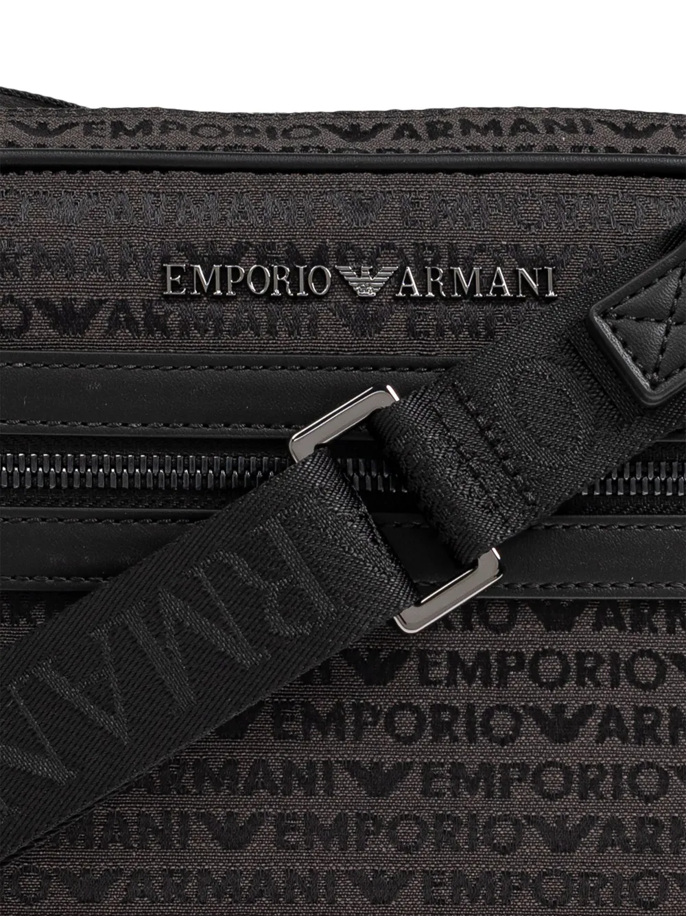 Emporio Armani Messengertas met jacquard logo Grijs