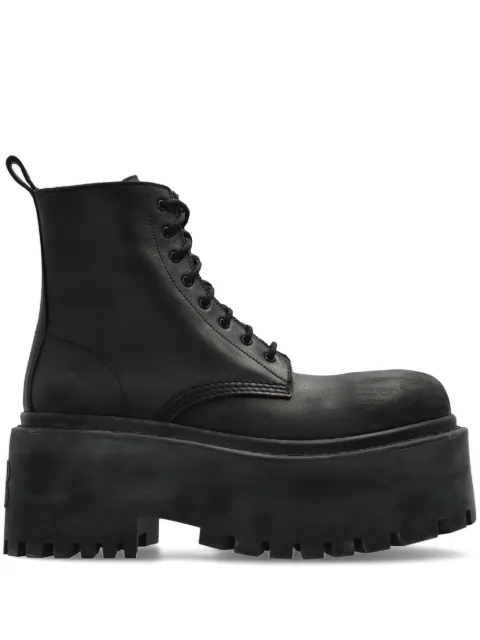 Balenciaga 80mm Strike leather combat boots 