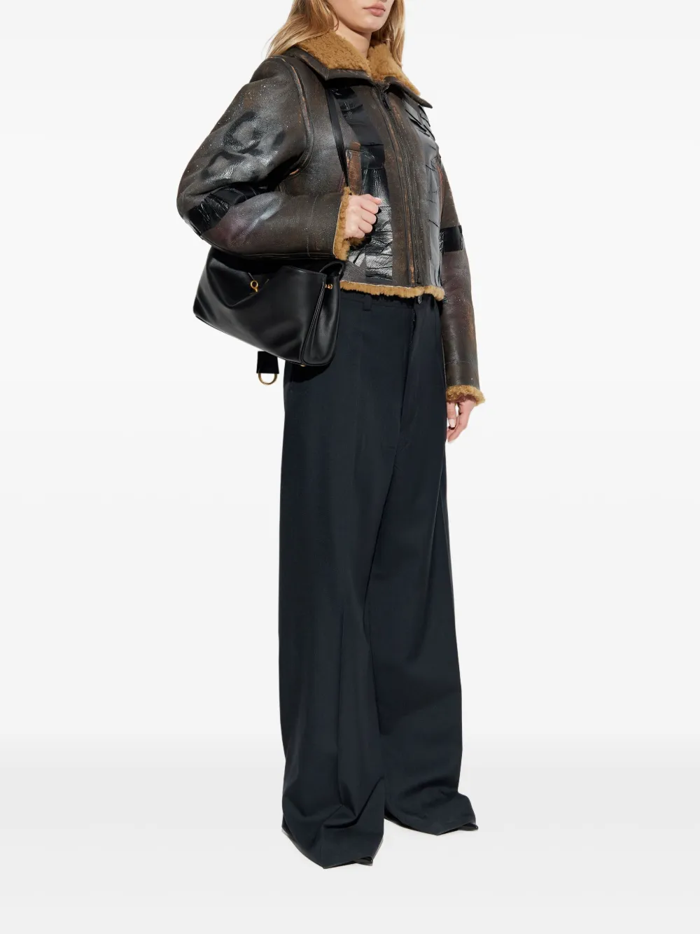 Balenciaga Leren jack Bruin