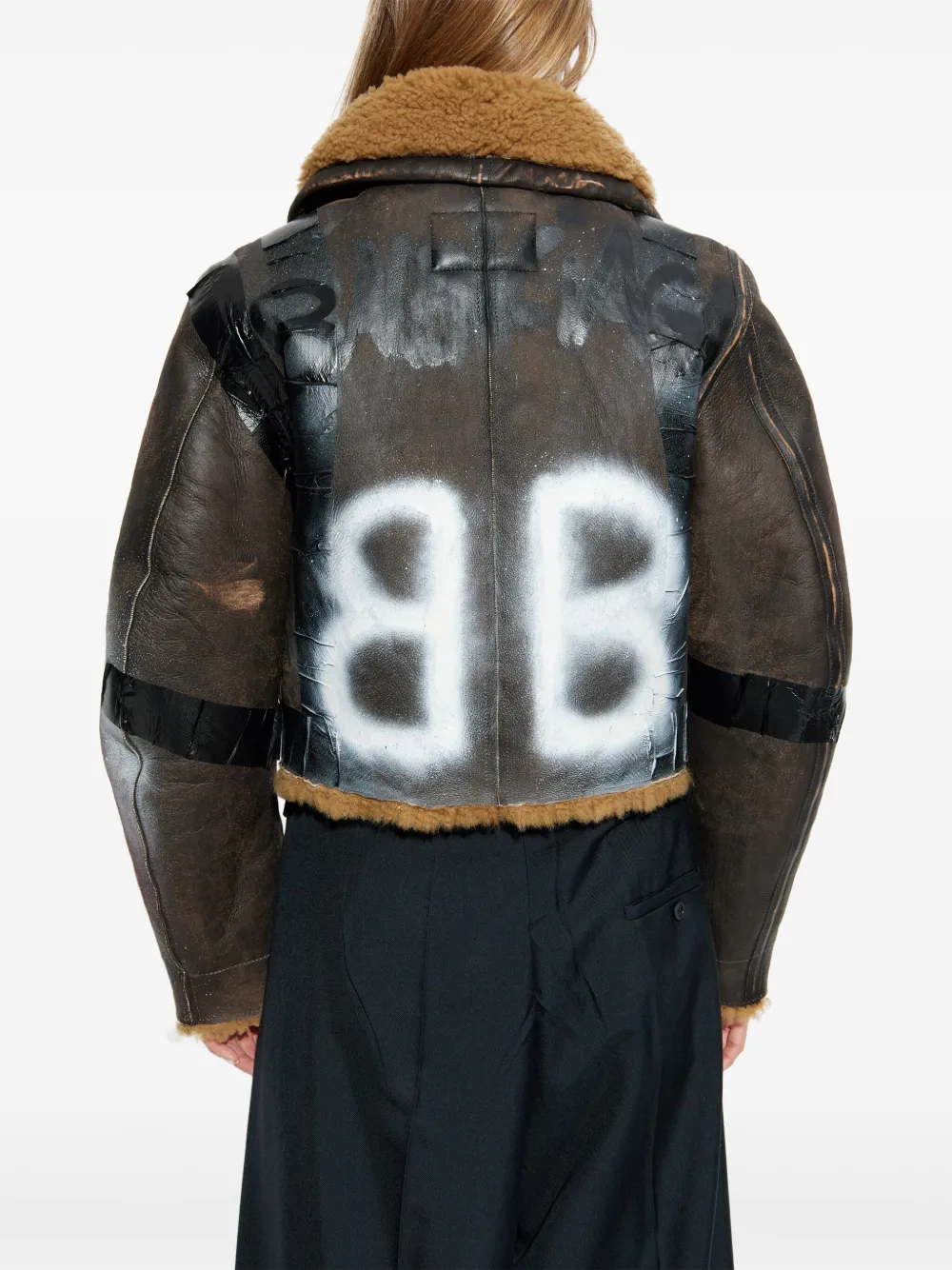 Balenciaga Leren jack Bruin