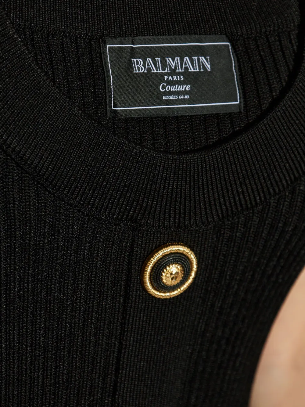 Balmain Geribbelde mini-jurk Zwart