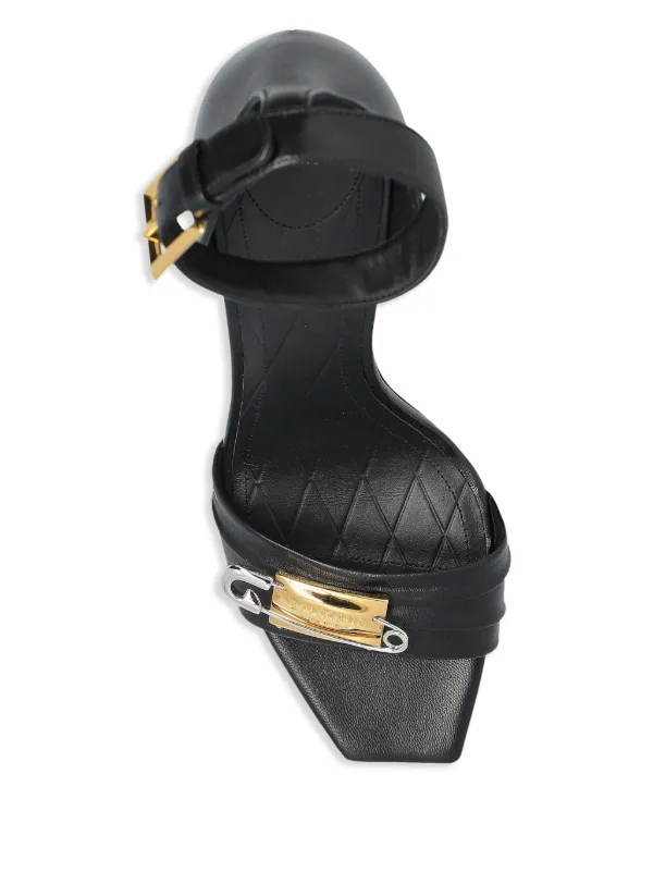 Balmain 110mm Leather Sandals | Black | FARFETCH