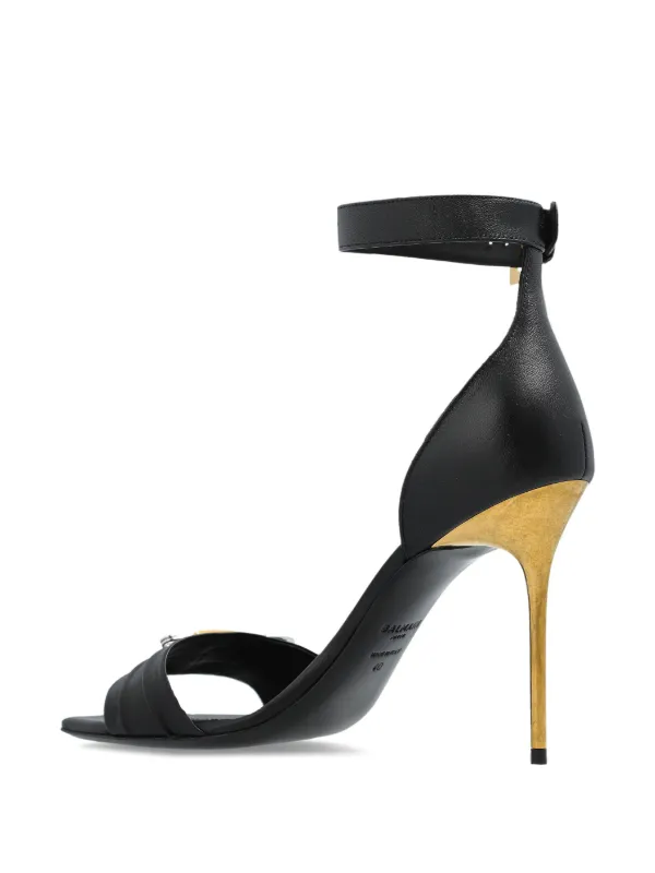 Balmain 110mm Leather Sandals | Black | FARFETCH