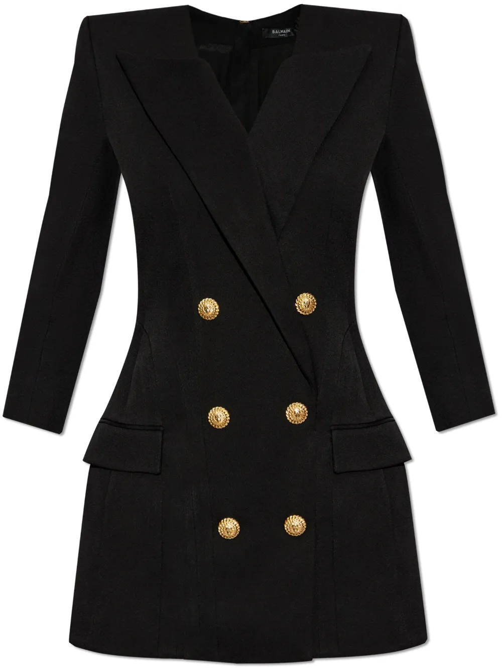 Balmain Logo-engraved Mini Dress In Schwarz