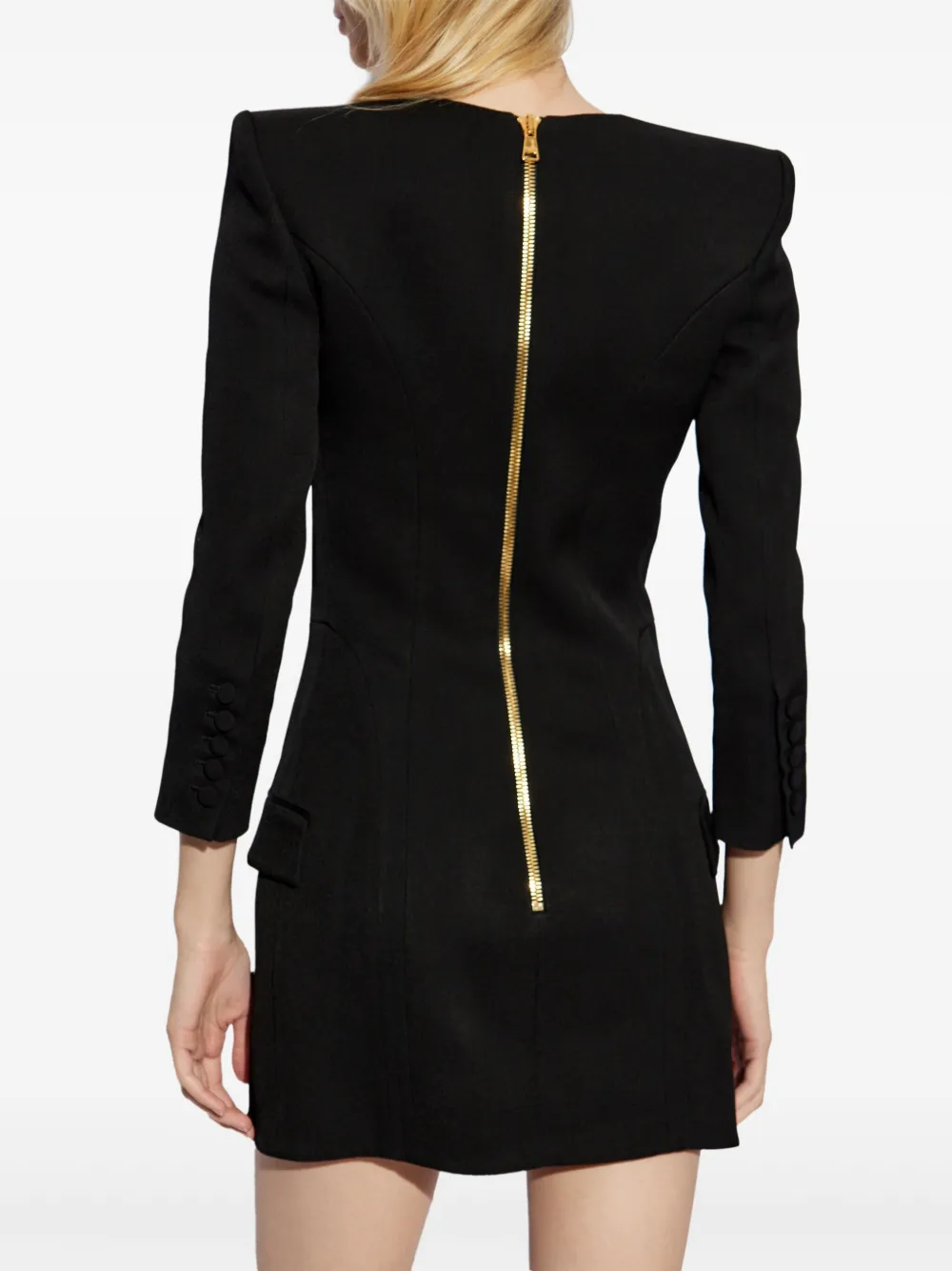 Balmain Mini-jurk met gegraveerd logo Zwart