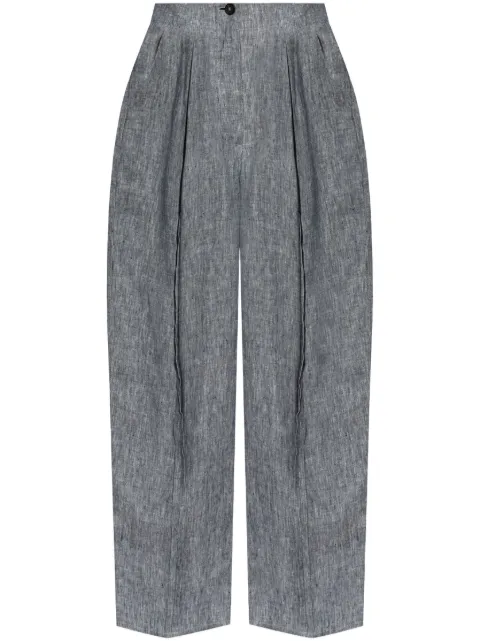 Emporio Armani pleat-detail chambray trousers