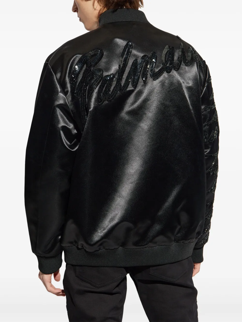 BALMAIN MONOGRAMMED BOMBER JACKET