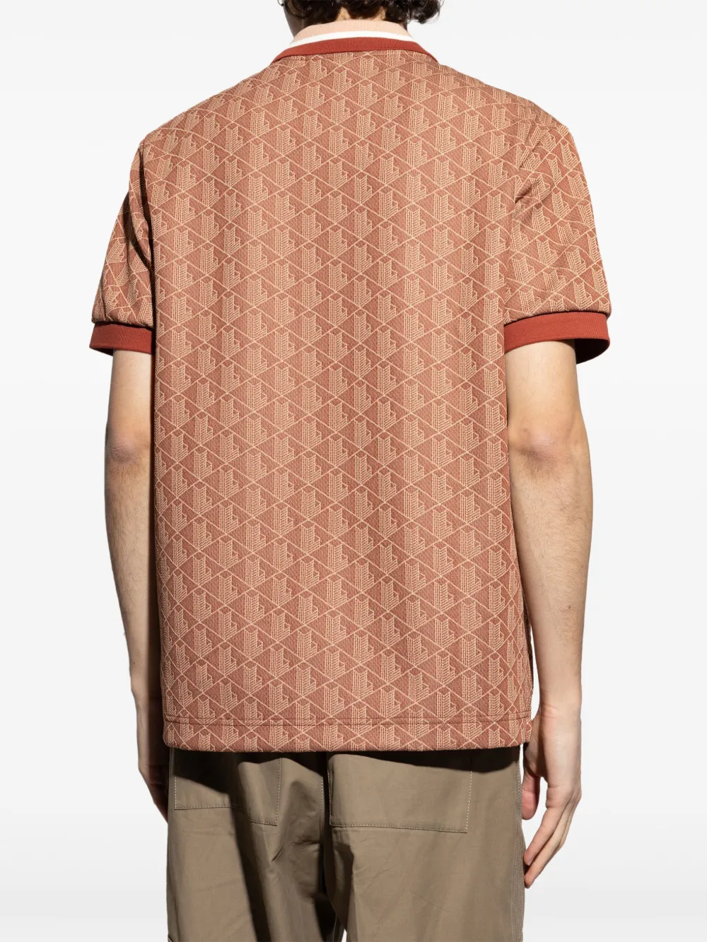 Lacoste Poloshirt met monogram Oranje