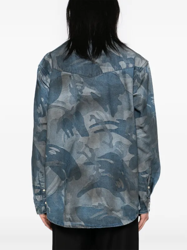 AAPE BY *A BATHING APE® Moonface カモフラージュ デニムシャツ 