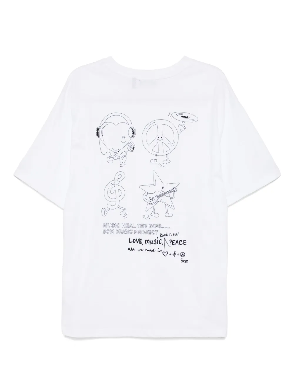 FIVE CM T-shirt met grafische print - Wit