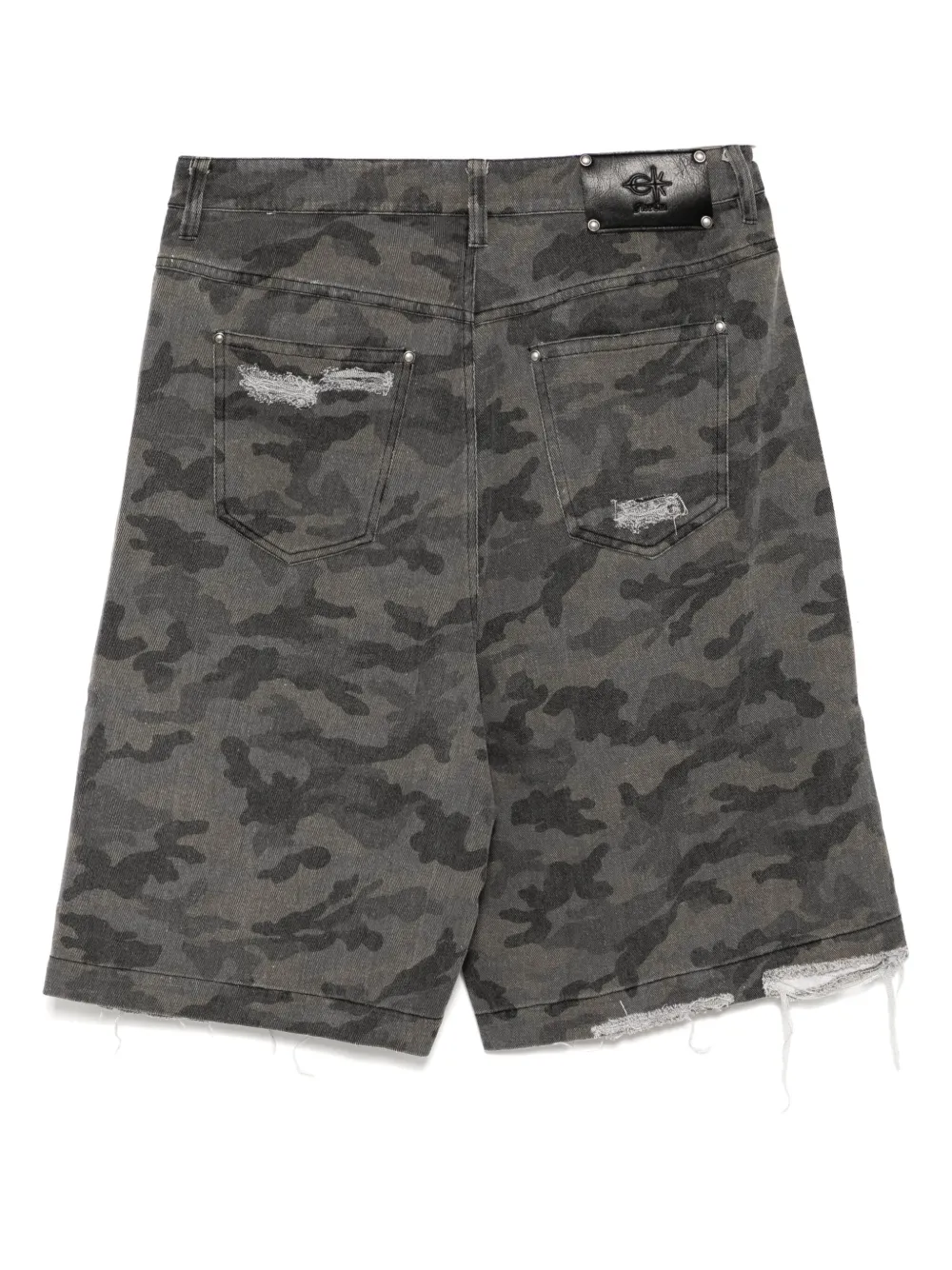 FIVE CM Shorts met camouflageprint - Grijs