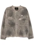 FIVE CM logo-patch denim jacket - Grey