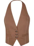 PINKO open back vest - Brown