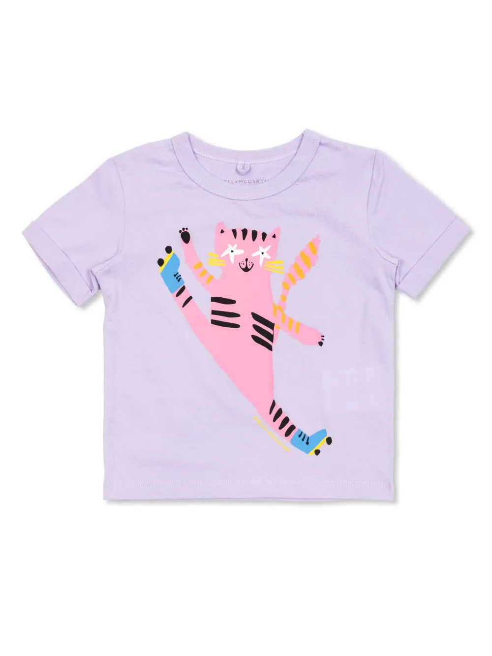 Stella McCartney Kids T-shirt met Cat-print Paars