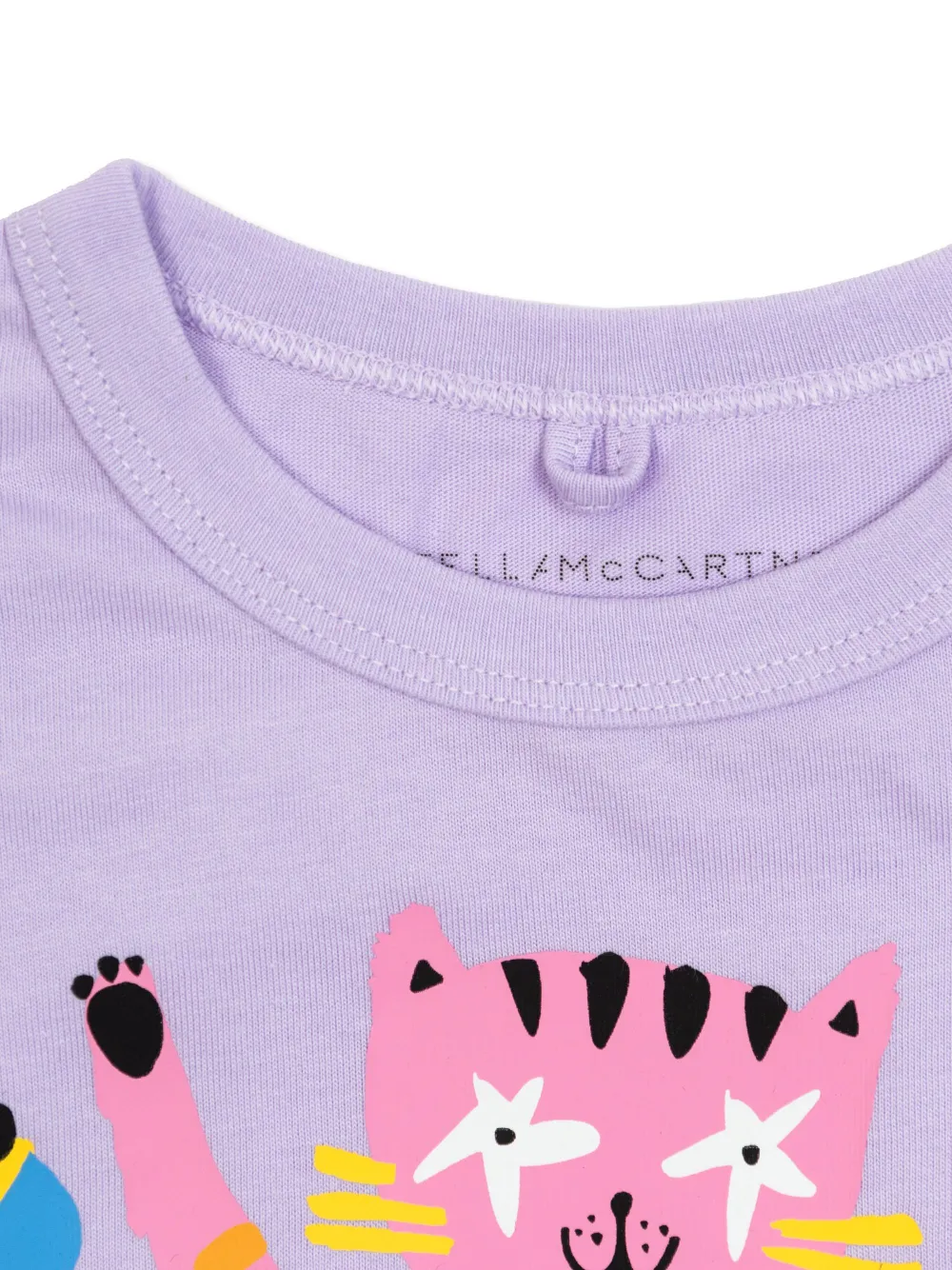 Stella McCartney Kids T-shirt met Cat-print Paars