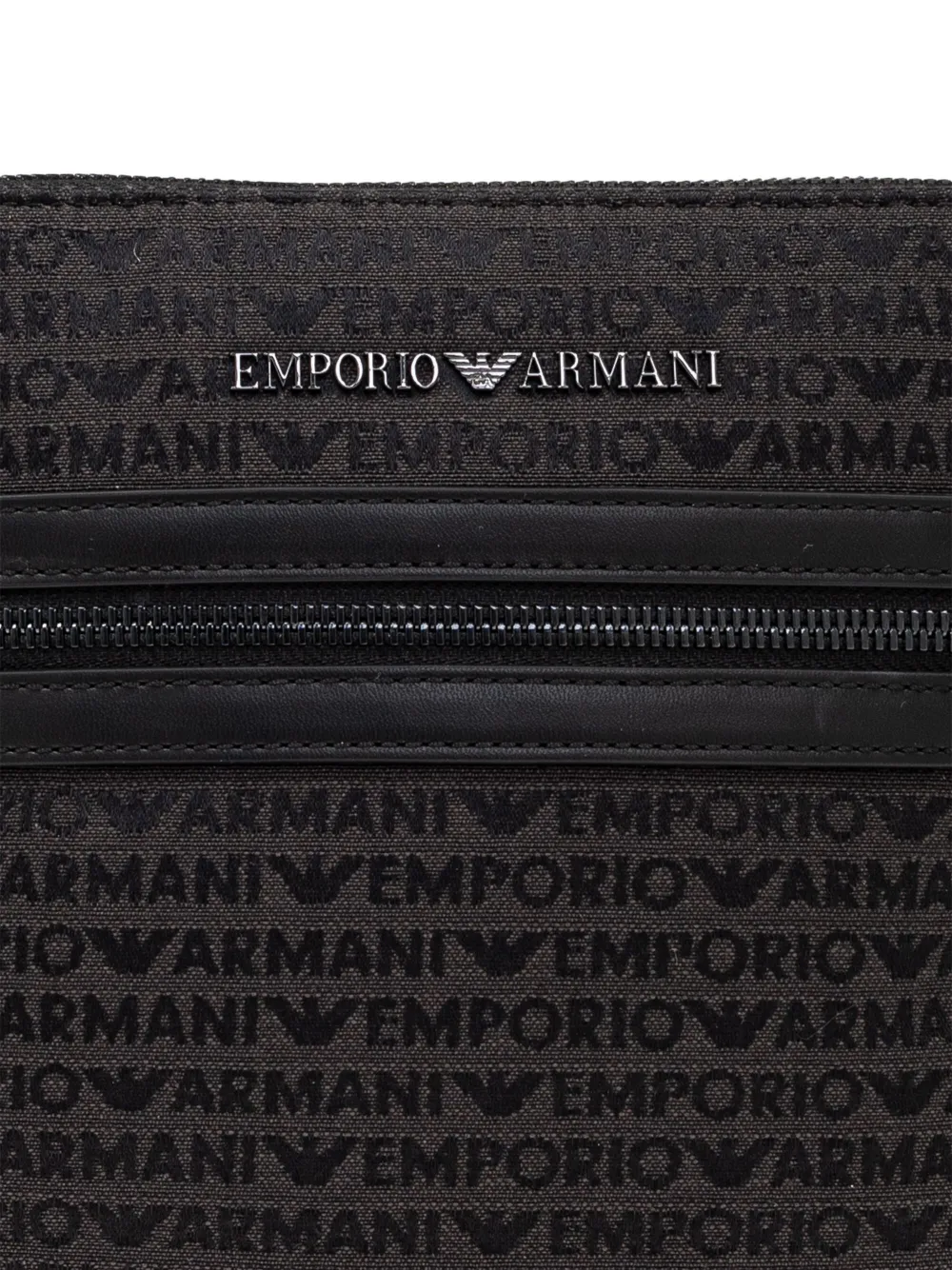 Emporio Armani Messengertas met all-over tekst Grijs