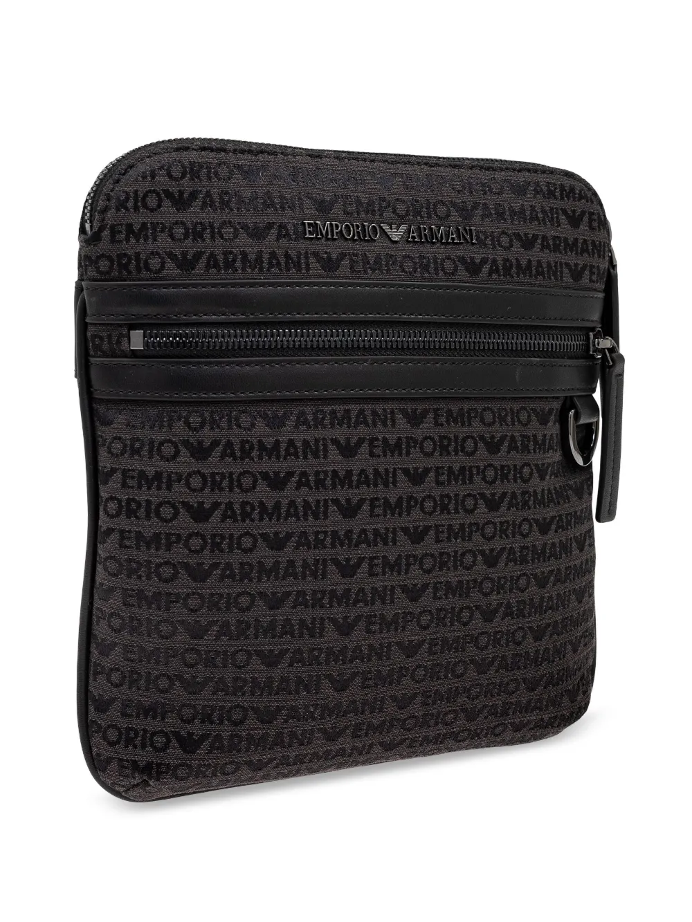Emporio Armani Messengertas met all-over tekst Grijs