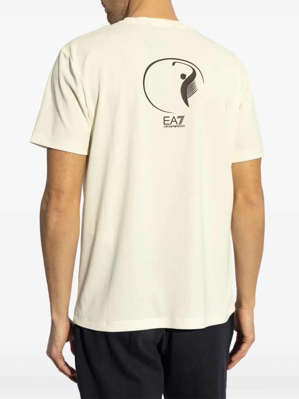 Ea7 Emporio Armani T-shirt met logopatch Beige