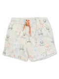 Stella McCartney Kids Cream Lettering-print shorts - White