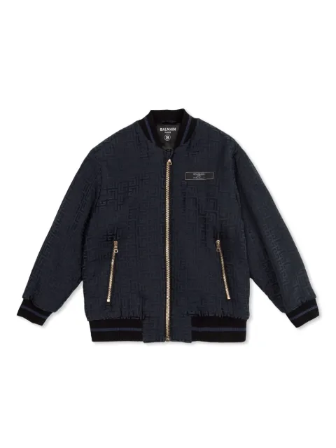 Balmain Kids Jaqueta bomber de jacquard monogramado