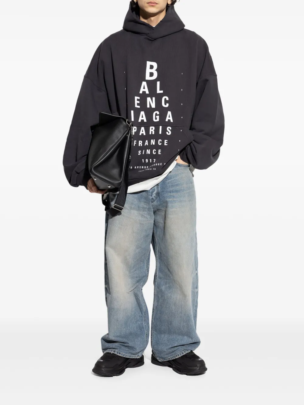 Balenciaga Hoodie met logoprint Zwart