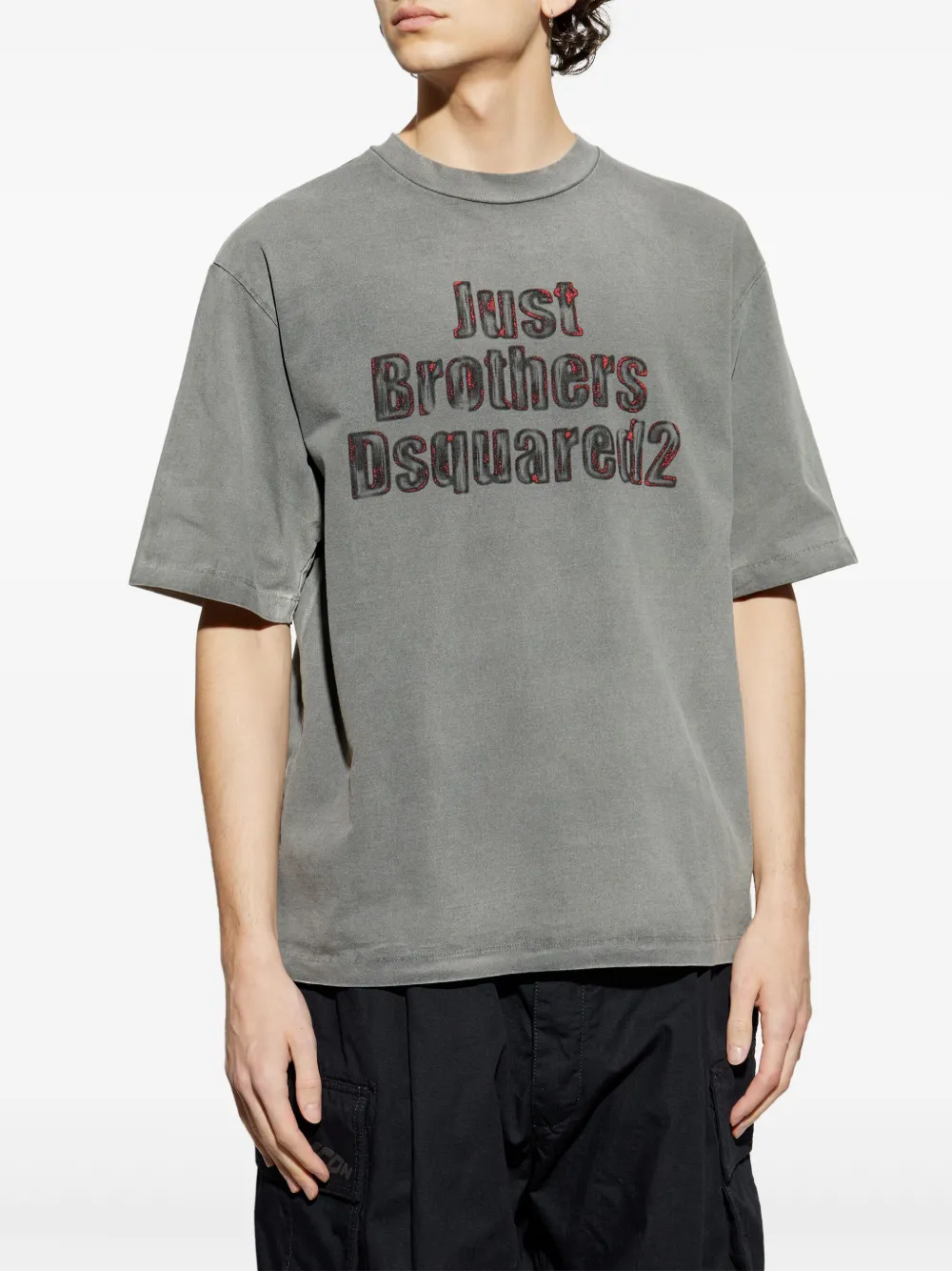 DSQUARED2 T-shirt met logoprint Grijs