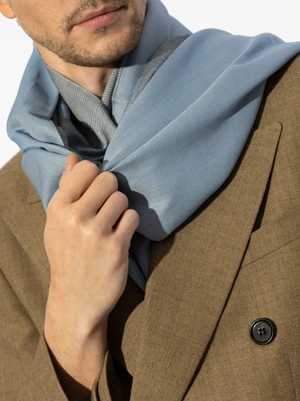Emporio Armani Sjaal met logo Blauw