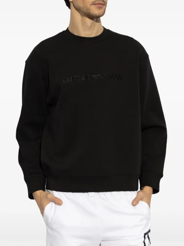 Emporio Armani Logo Sweater | Black | FARFETCH
