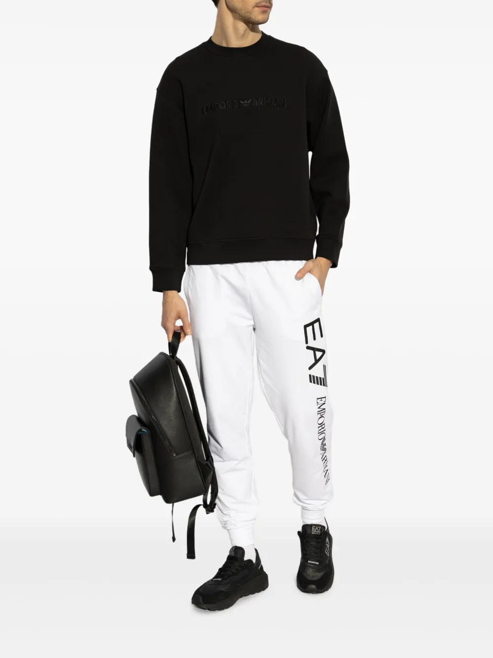 Emporio Armani logo sweater - Zwart