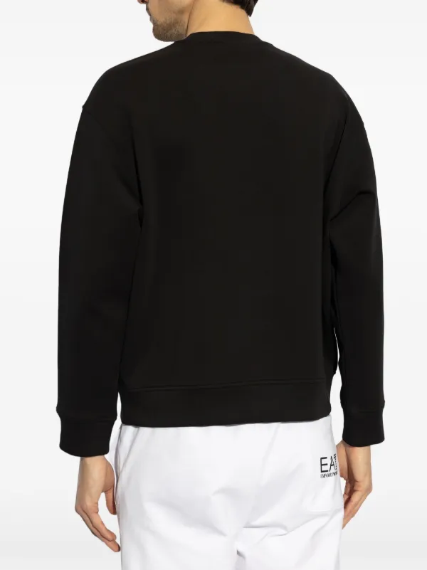 Emporio Armani Logo Sweater | Black | FARFETCH