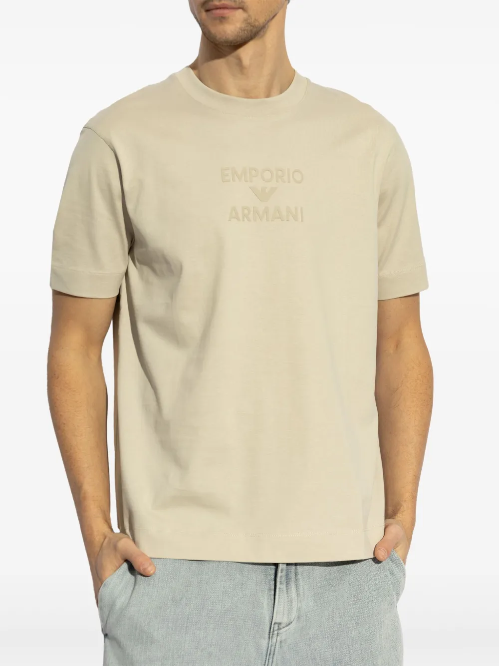 Emporio Armani Katoenen T-shirt Beige