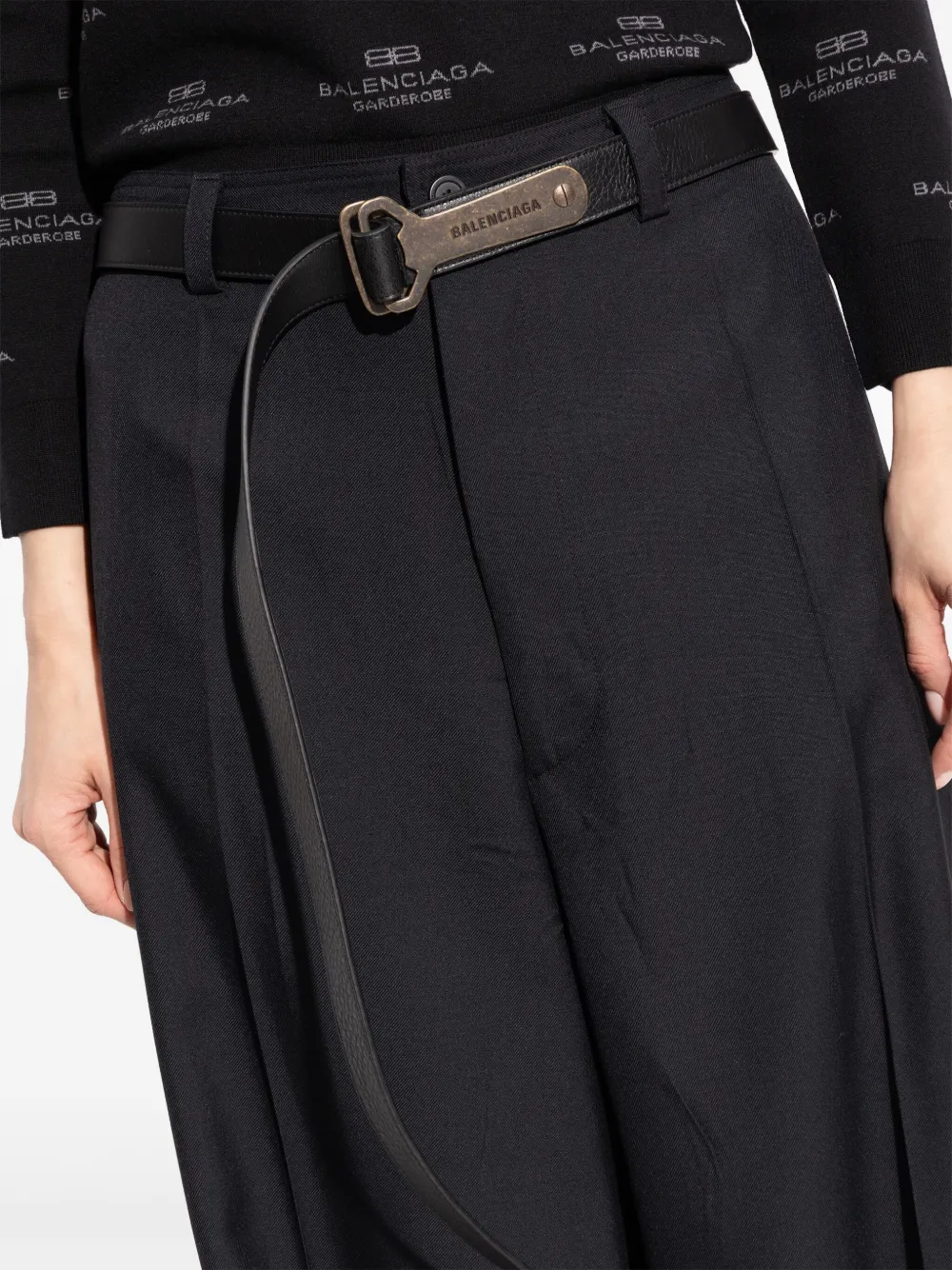 Balenciaga Riem met gegraveerd logo Zwart