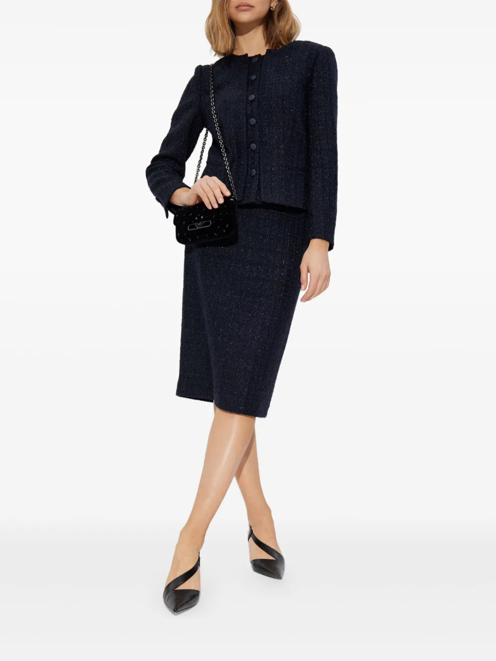 Emporio Armani tweed skirt - Blauw