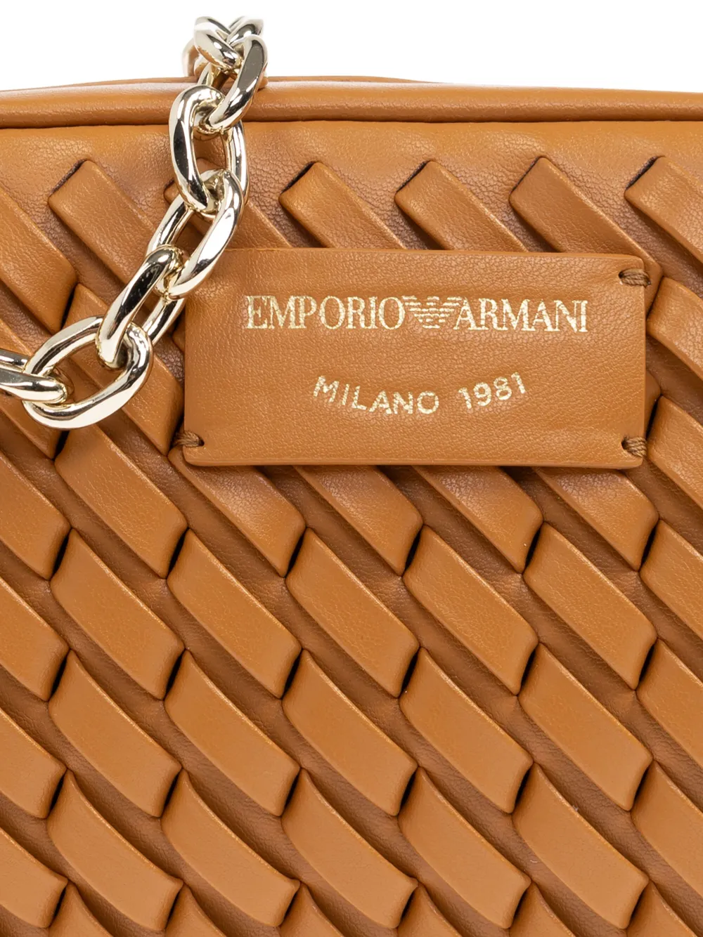 Emporio Armani Leren schoudertas Bruin